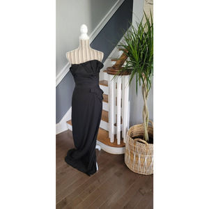 Max & Cleo Women's Black Strapless Maxi Origami Dress Size 8